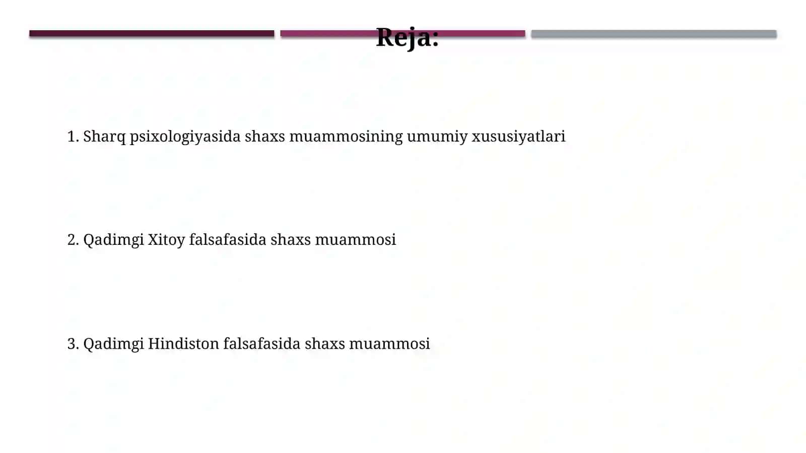 Sharq psixologiyasida shaxs muommosi 2