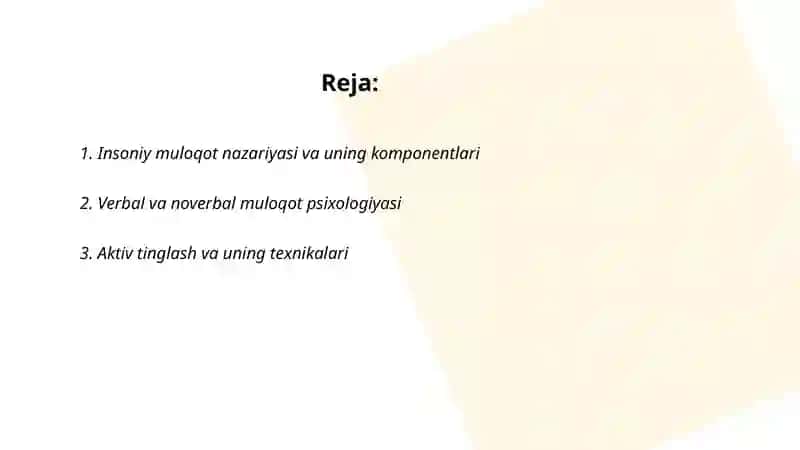 Insoniy muloqotlar psixologiyasi 2