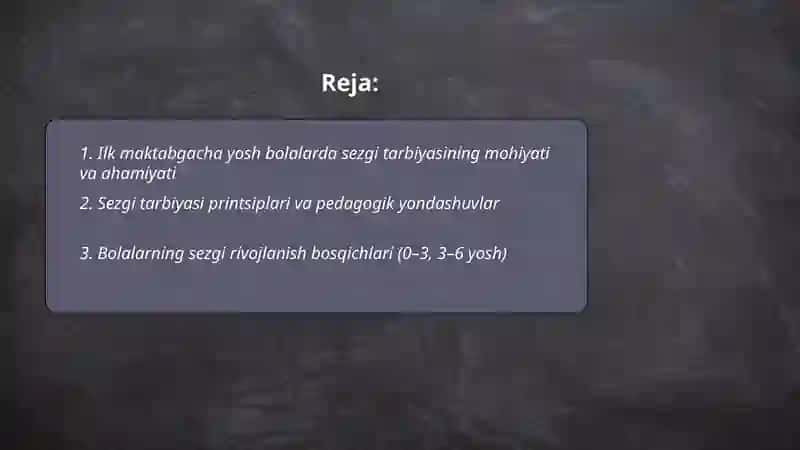 Ilk maktabgacha yosh bolalarning sensor tarbiyasi 2
