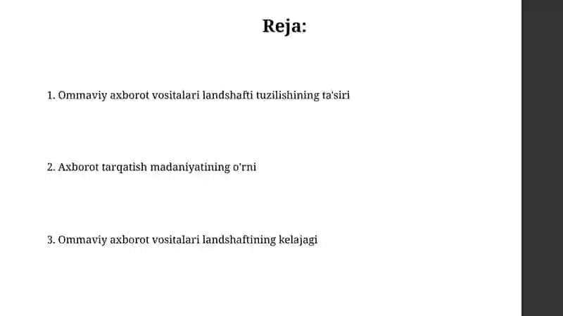 Mediya maydon tuzilishi tasiri va mediya maydonda axborot tarqatish madaniyat 2