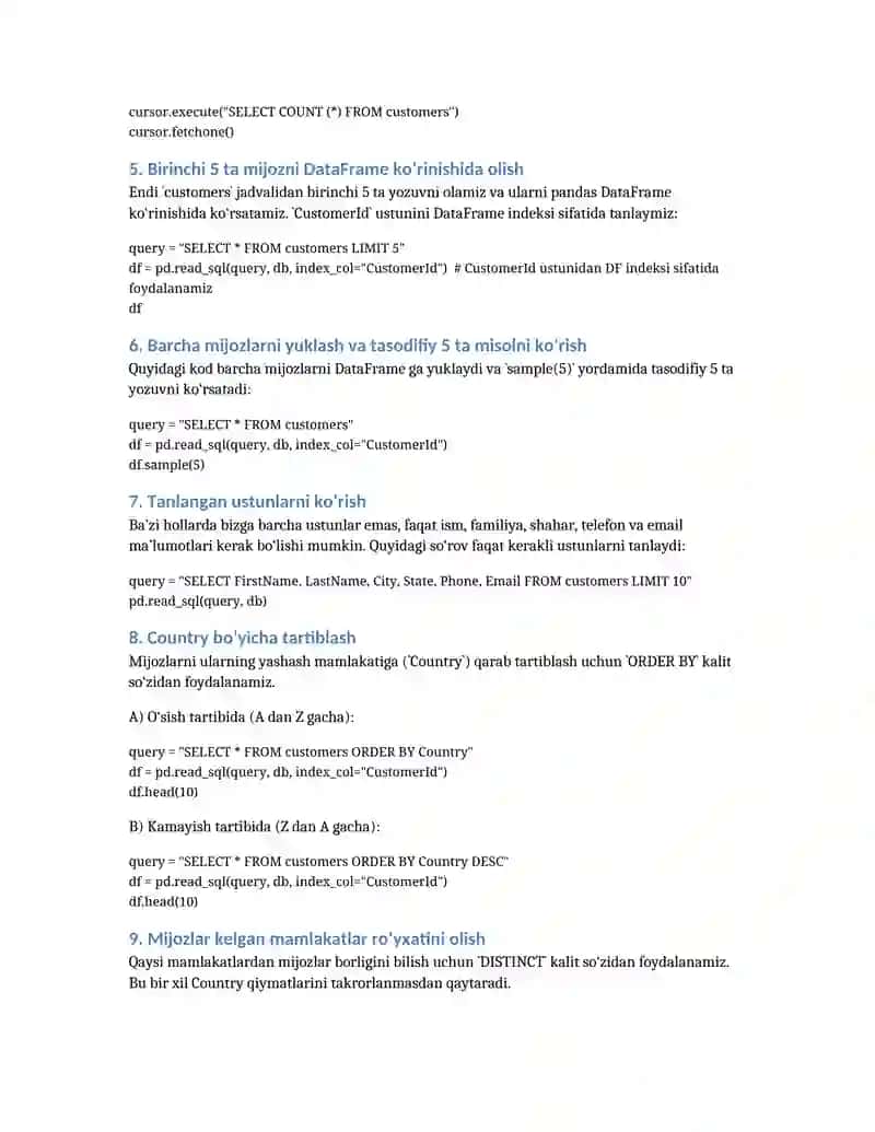 Python yordamida SQLite ma’lumotlar bazasi bilan ishlash 2