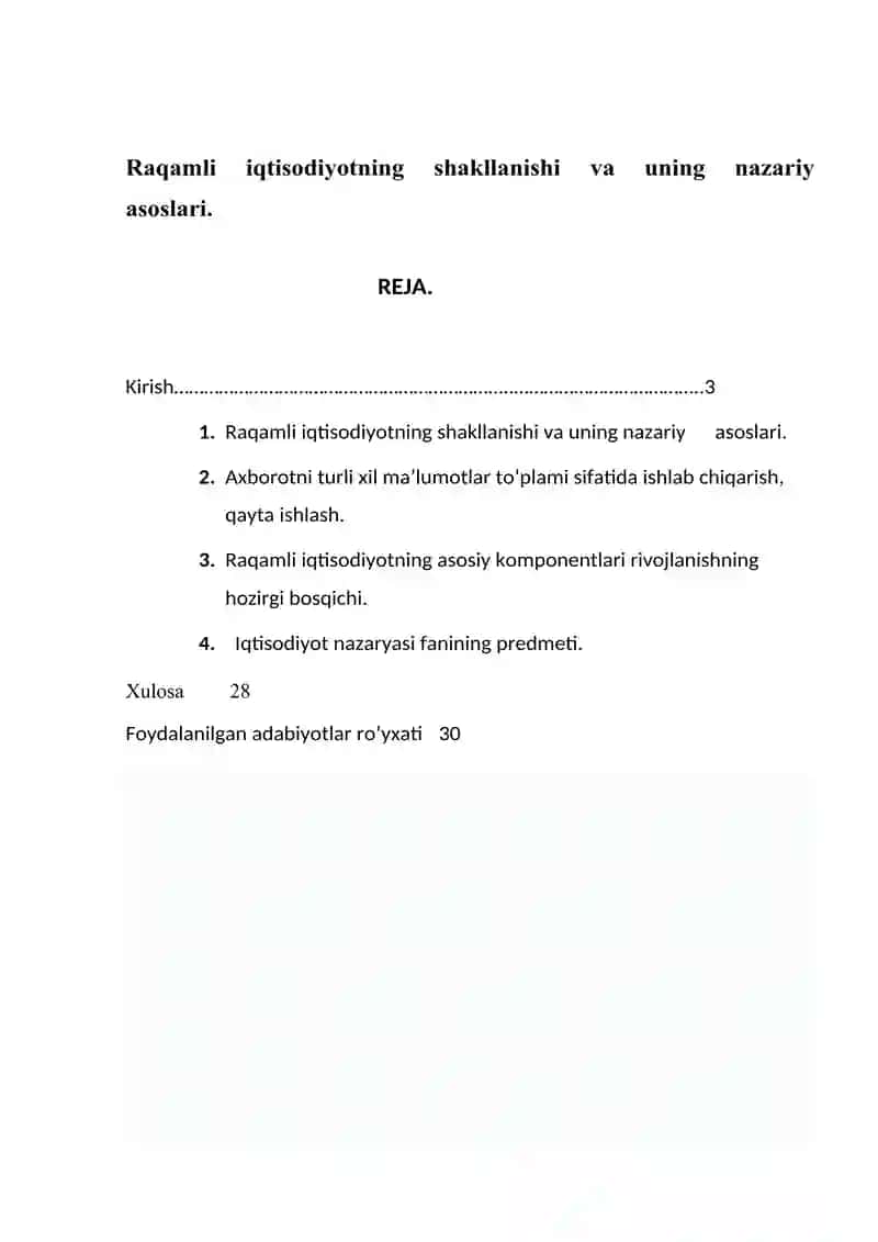 Raqamli iqtisodiyotning shakllanishi va uning nazariy asoslari 2