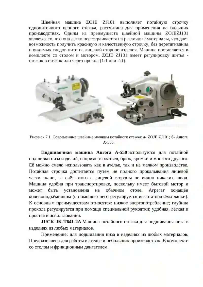 Современные машины для выполнения потайных строчек 2