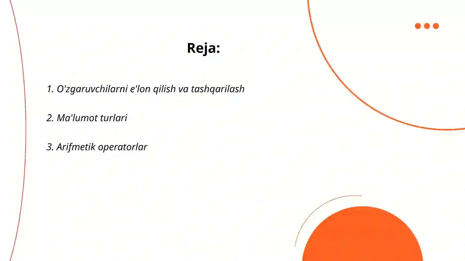C++ tilida dasturlash Ning asosiy operatorlari 2
