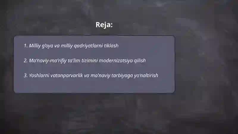 Milliy g‘oya va milliy qadriyatlarni tiklash 2