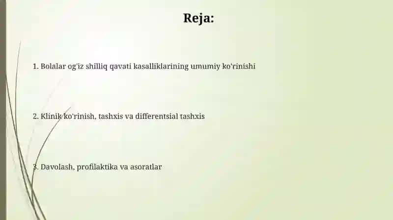 Bolalarda og'iz bo'shlig'i shilliq qavatining kasalliklari 2