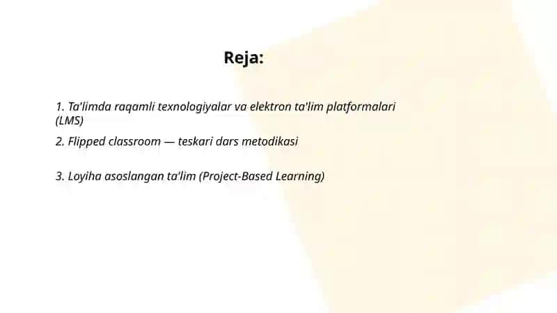 Ta'limda raqamli texnologiyalar va elektron ta'lim platformalari (LMS) 2