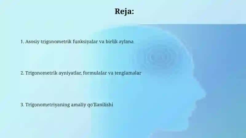 Trigonometriya haqida tushuncha 2