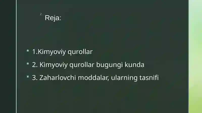 Kimyoviy qurollar 2
