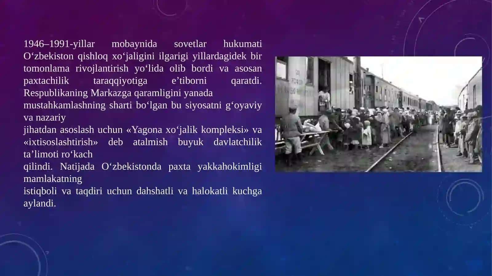 O‘zbekistonda 50-70-yillarda o‘tkazilgan iqtisodiy islohotlar 2