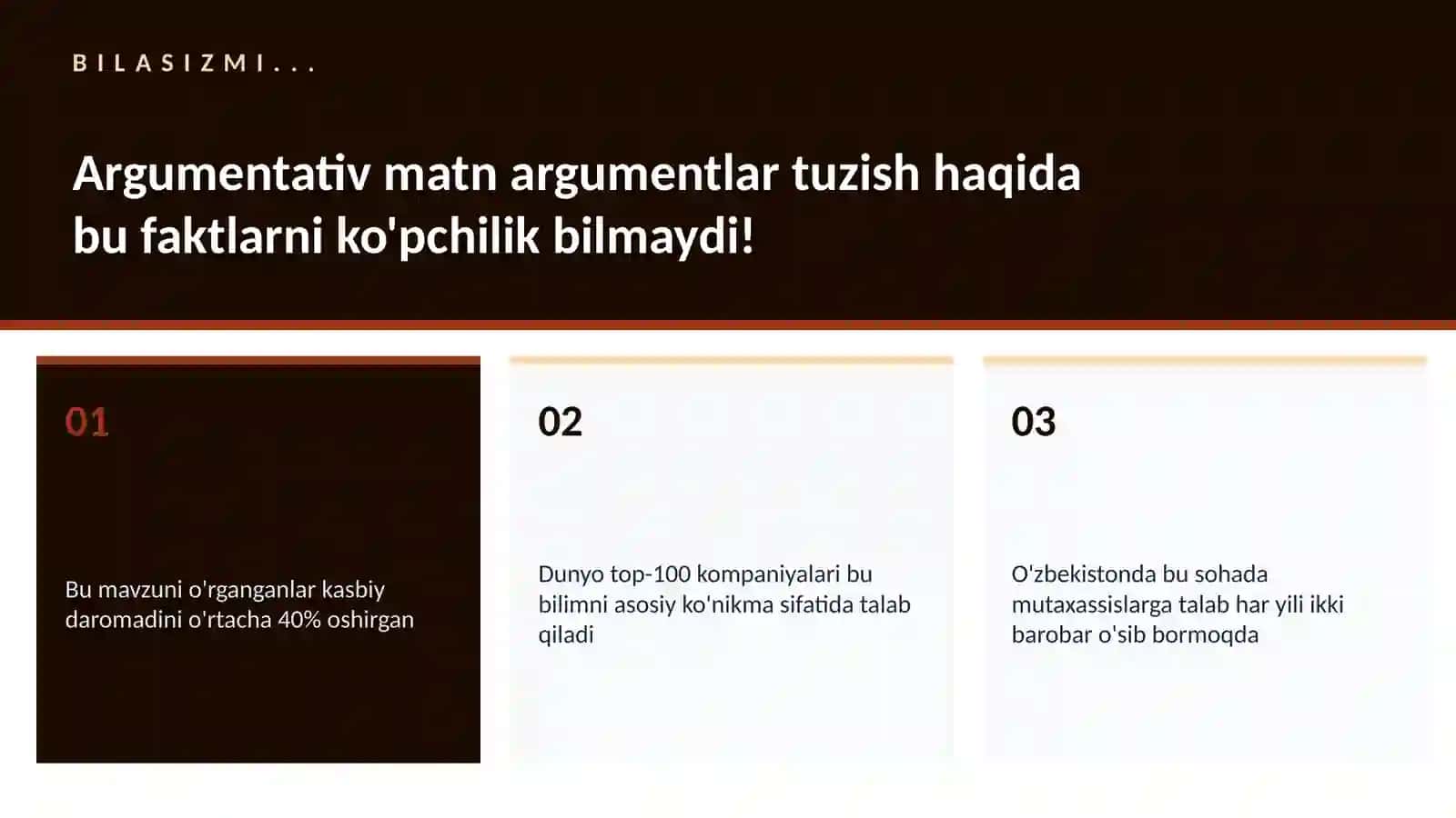 Argumentativ matn argumentlar tuzish 2