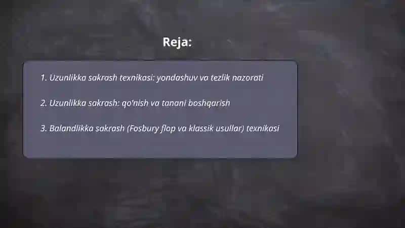 Talabalar sakrash turlari texnikasi 2