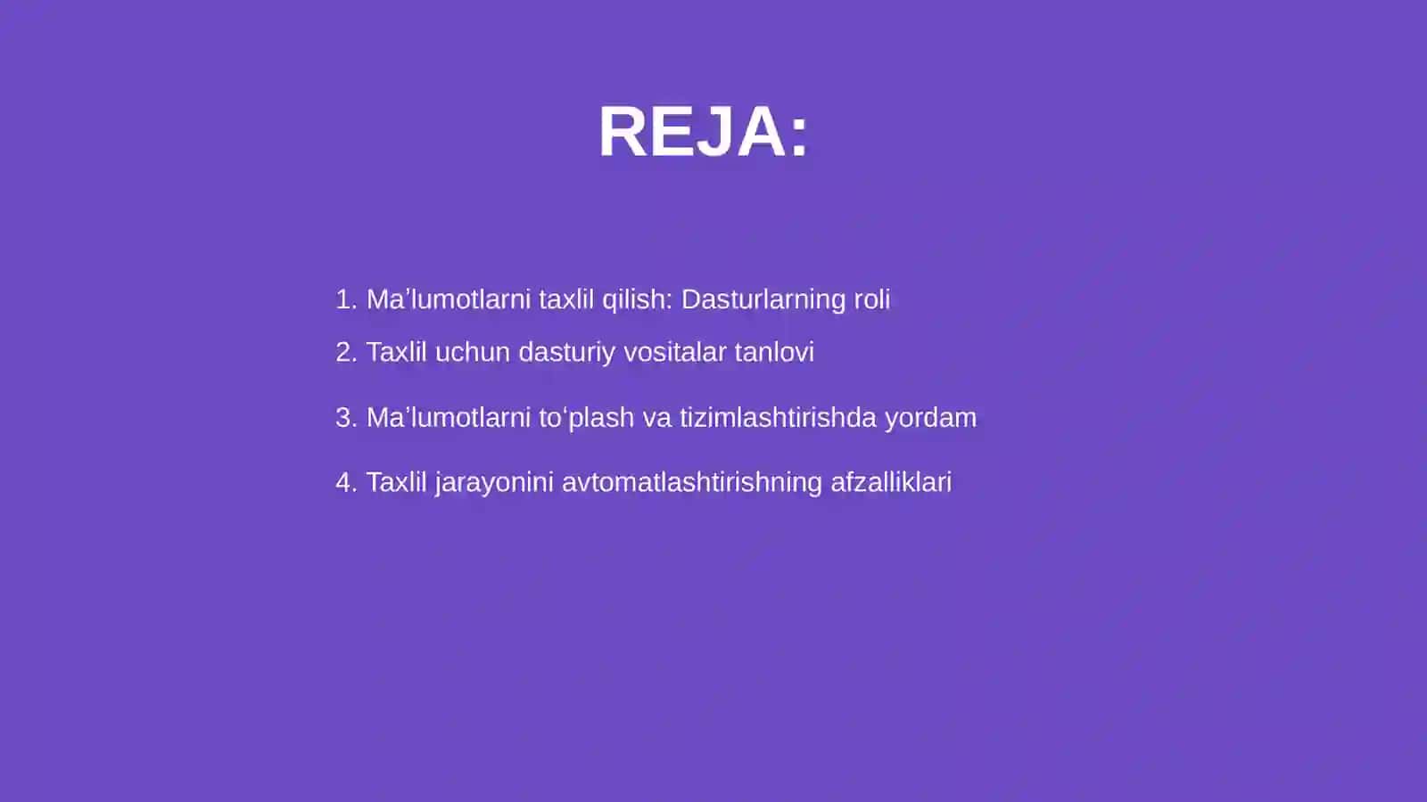 Maʼlumotlarni taxlil qilishda dasturlarni ahamiyati 2