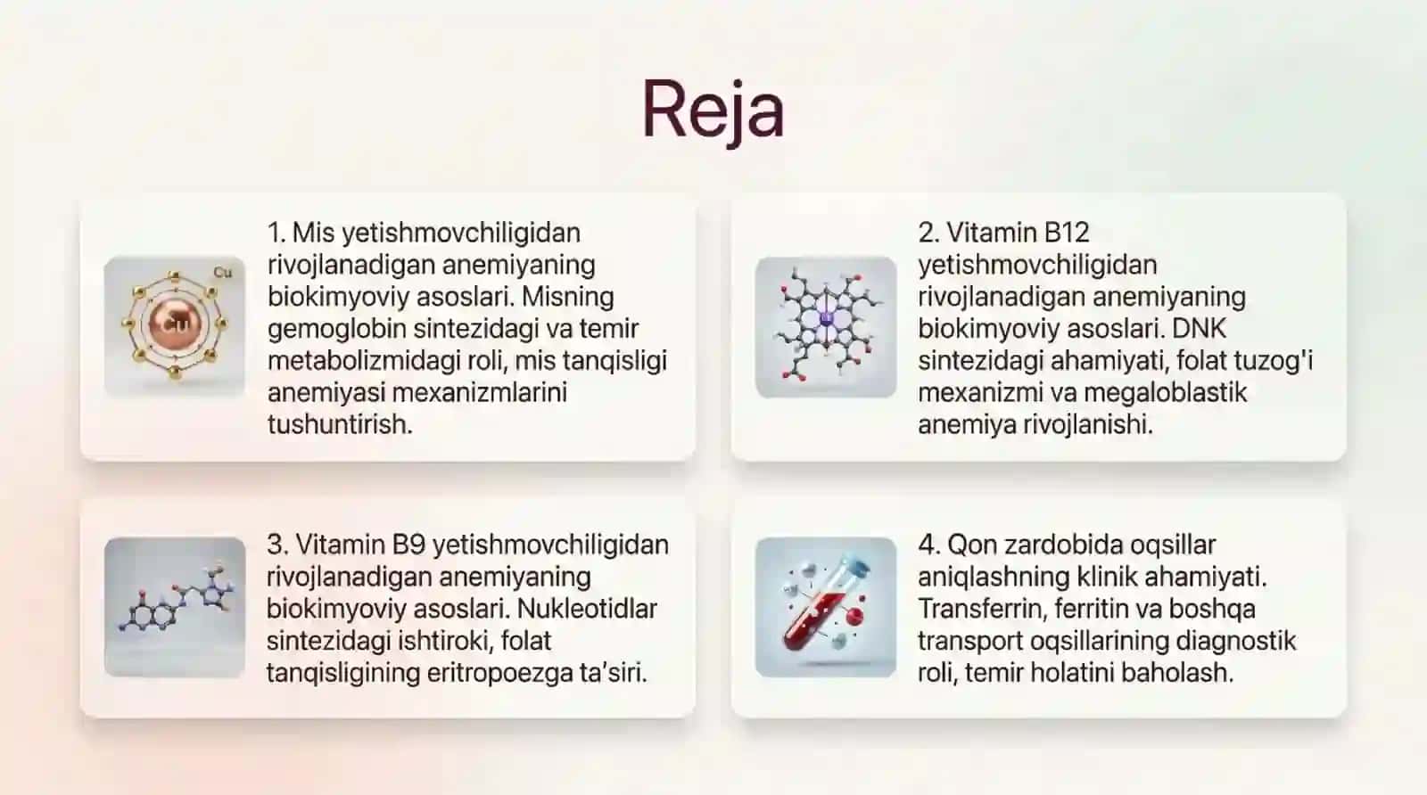 Mis B12 B9 yetishmovchiligida rivojlanadigan anemiyalarning biokimyoviy asoslari Qon zardobida oqsil 2