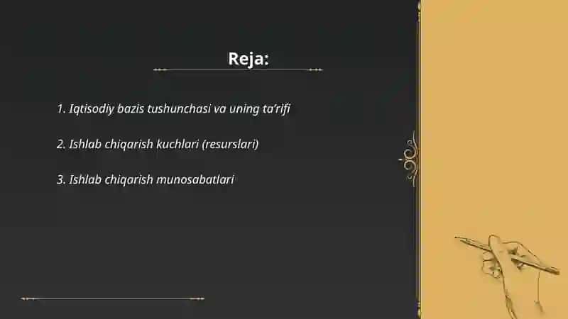 Iqtisodiy bazis tushunchalari 2