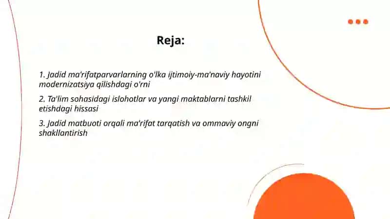 Jadid marifatparvarlarning õlka ishtimoiy manaviy hayotida tutgan õrni 2
