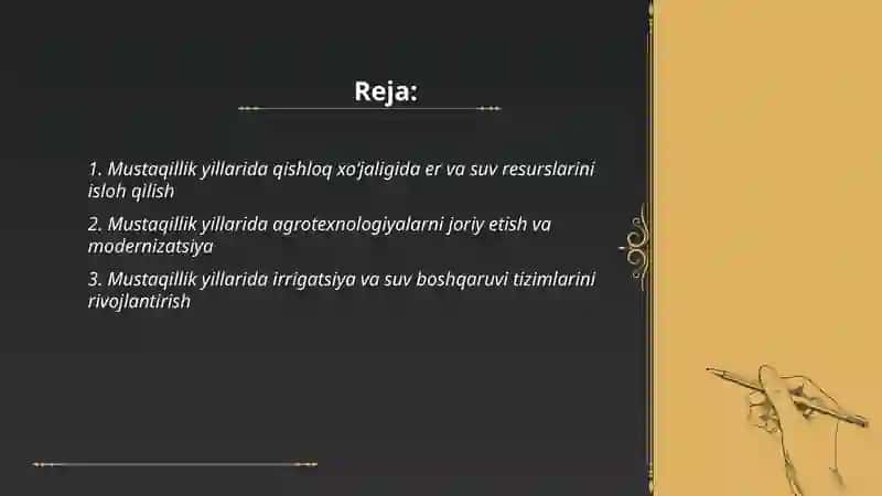 Mustaqillik yillarida qishloq xoʻjaligi va sanoat sohasidagi oʻrganishlar 2