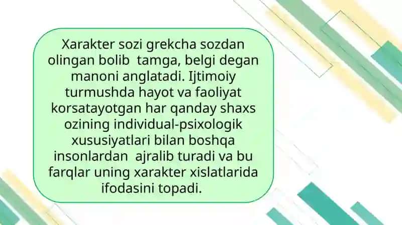 Xarakter, qobiliyat va harakat inson faoliyatning birligi sifatida 2