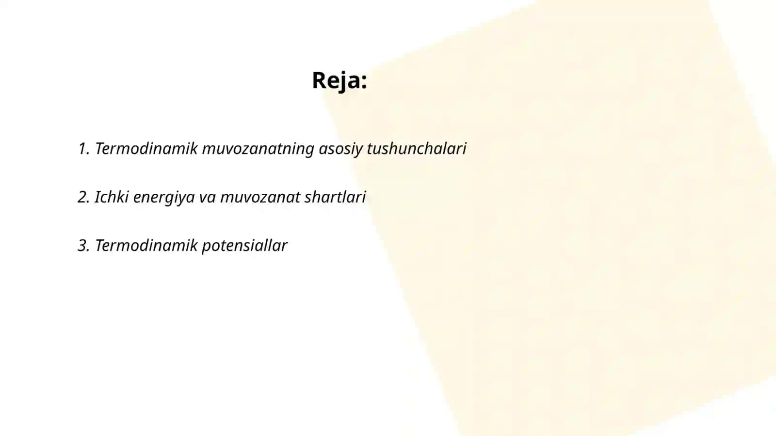 Termodinamik sistemalarda muvozanat shartlari 2