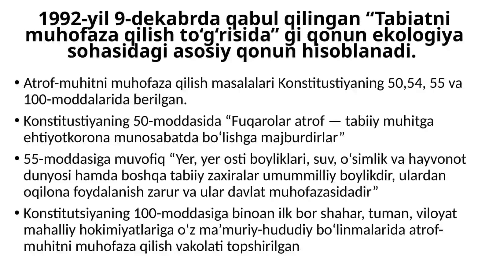 Ekologik xavfsizlikning huquqiy asoslari 2