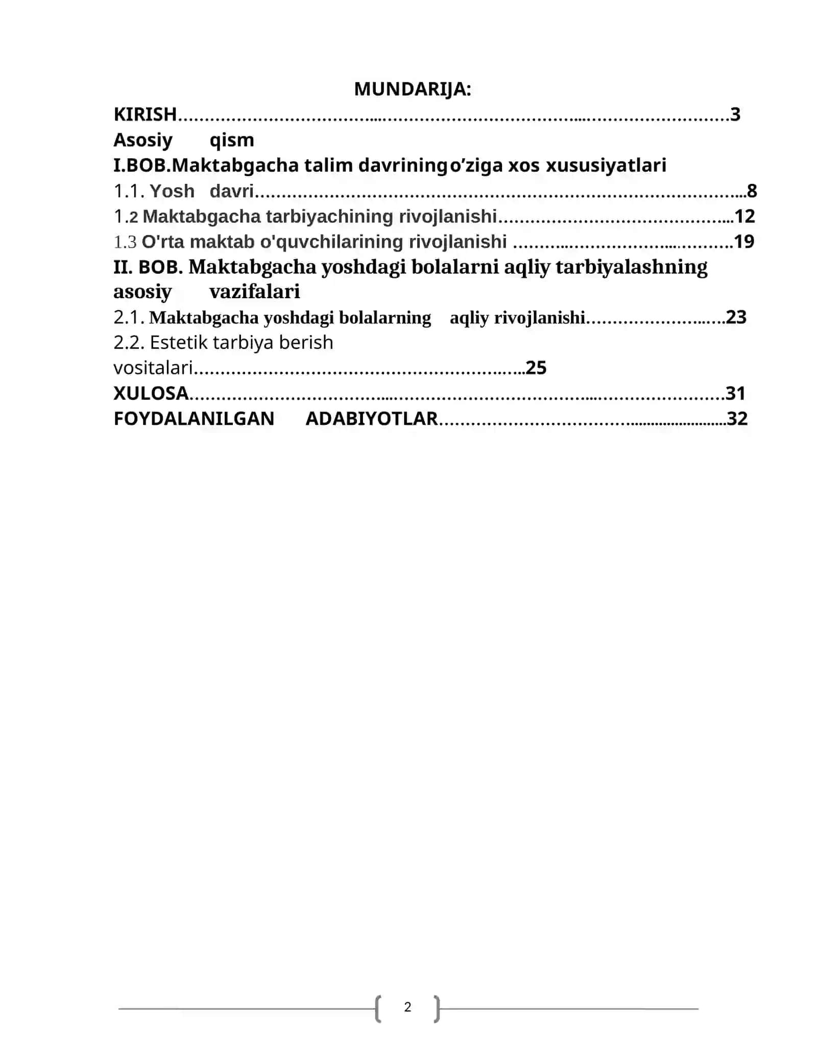 Maktabgacha talim davrining o’ziga xos xususiyatlari 2
