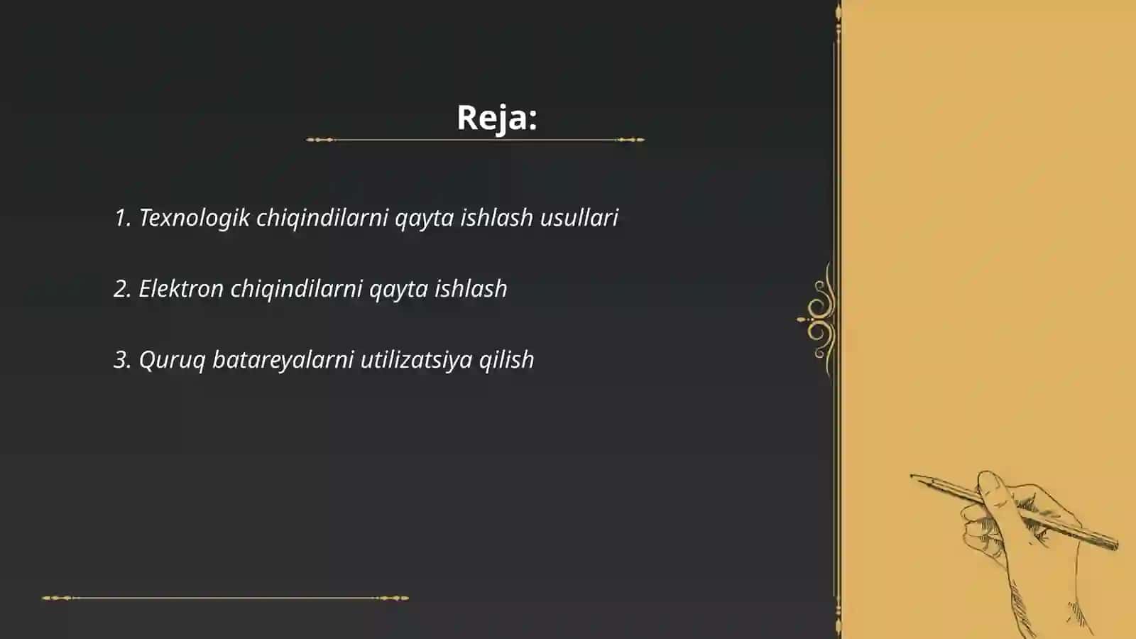 Texnologik chiqindilarni boshqarish va qayta ishlash 2