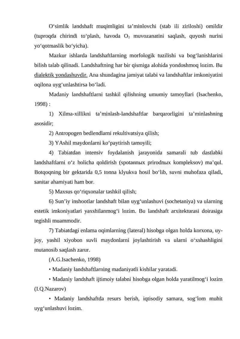 MADANIY LANDSHAFT TASHKIL ETISH LANDSHAFT REJALASHTIRISHNING  OB’EKTI SIFATIDA 2
