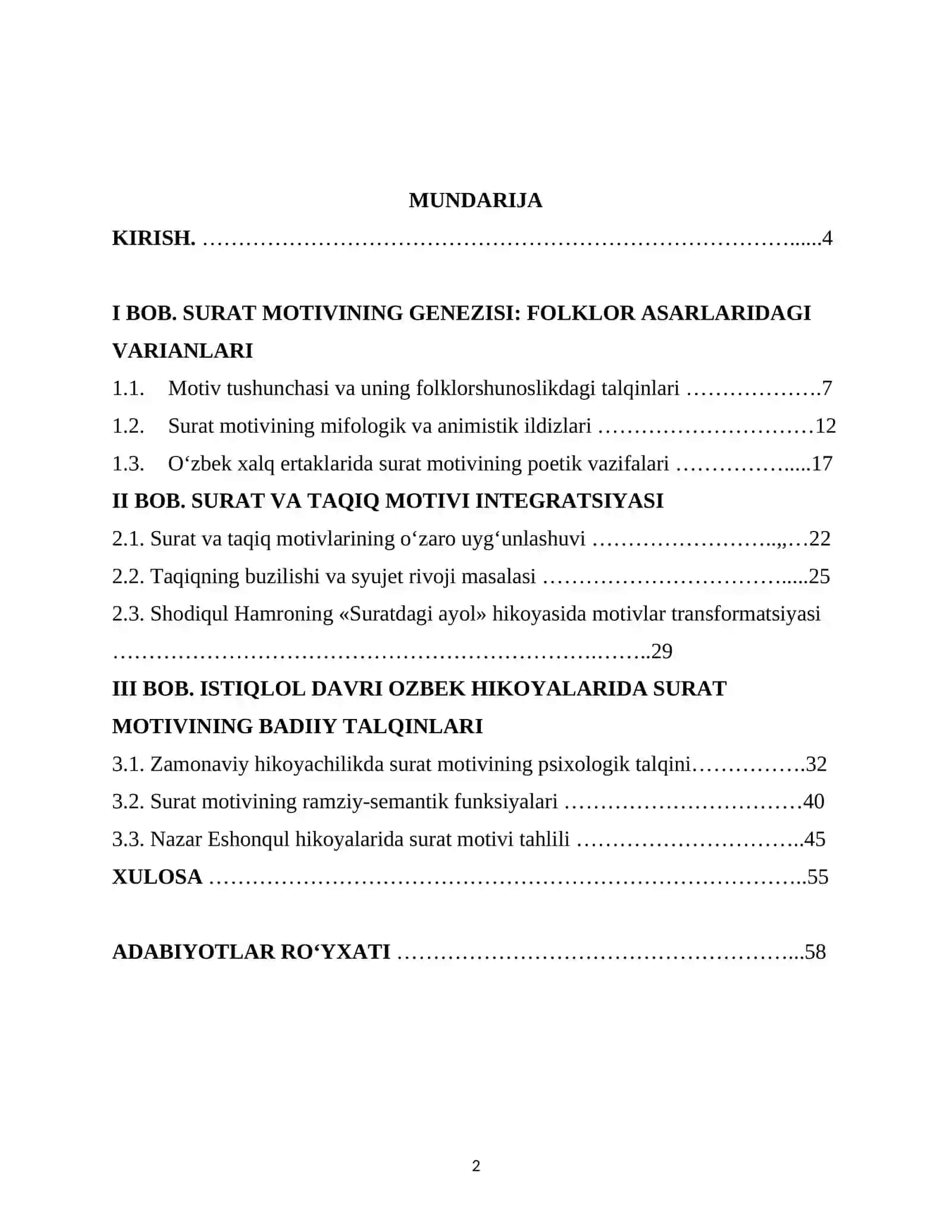 O‘ZBEK HIKOYACHILIGIDA SURAT MOTIVINING BADIIY TALQINLARI 2