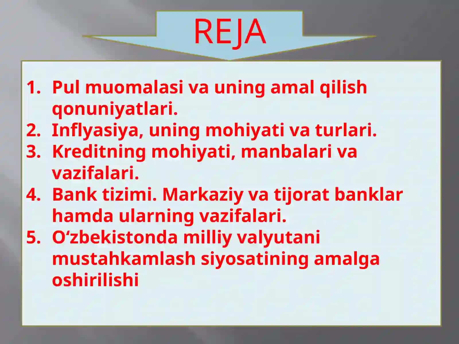 Pul muomalasi. Kredit – bank tizimi, ularning bozor iqtisodiyotidagi roli 2