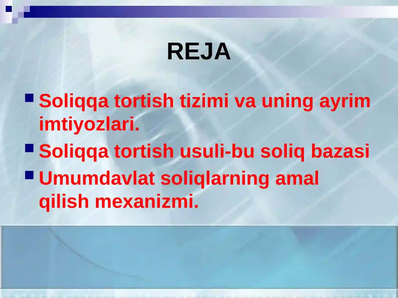 O‘zbekiston respublikasida umum davlat soliqlari 2