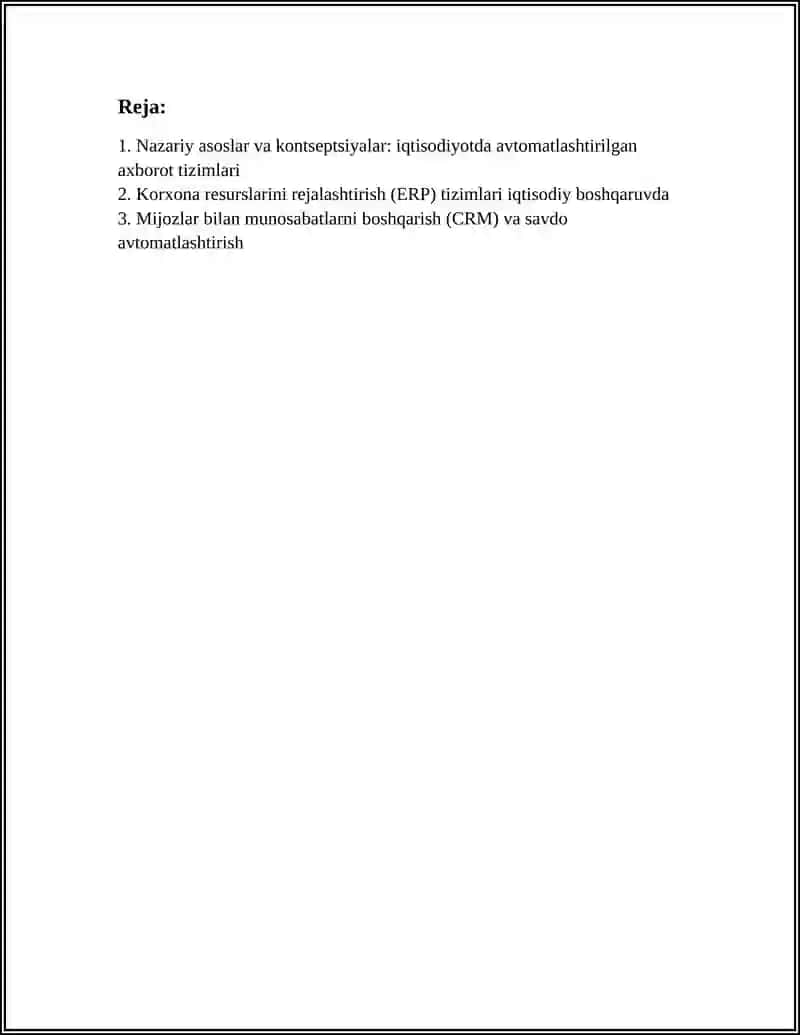 IQTISODIYOTDA AVTOMATLASHTIRILGAN AXBOROT TIZIMLARI 2