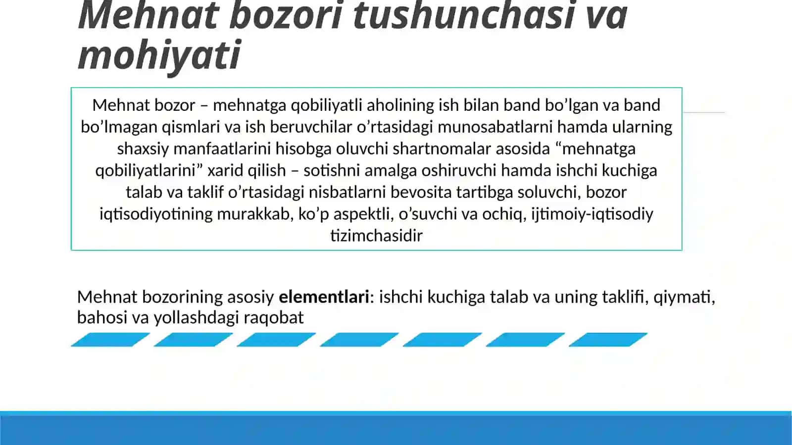 Mehnat bozori va ish haqi shakllanishi taqdimot mikroiqtisodiyot 2