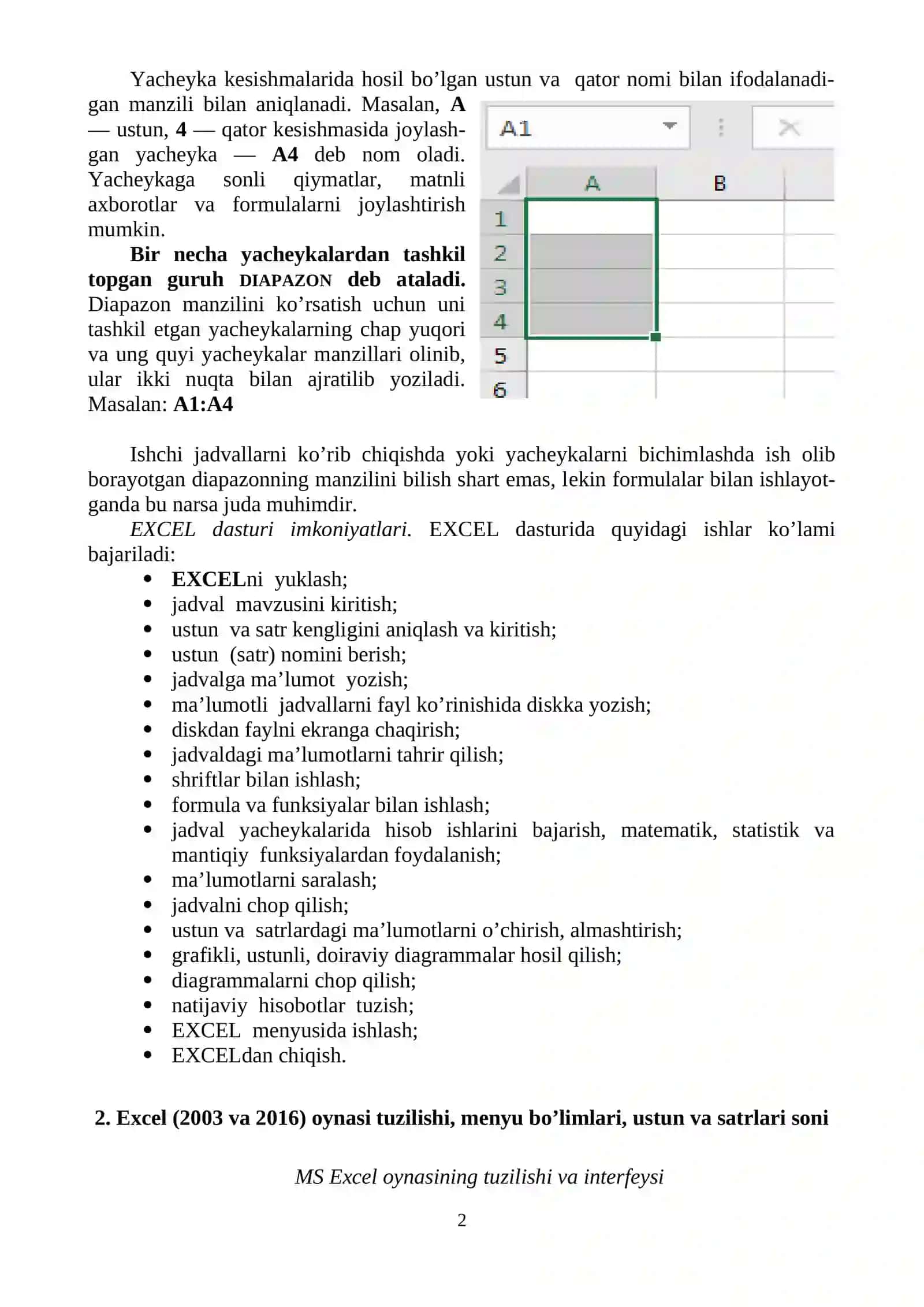 MS Excelda sohaga doir statistik ma’lumotlar bilan ishlash va diagrammalar yaratish 2