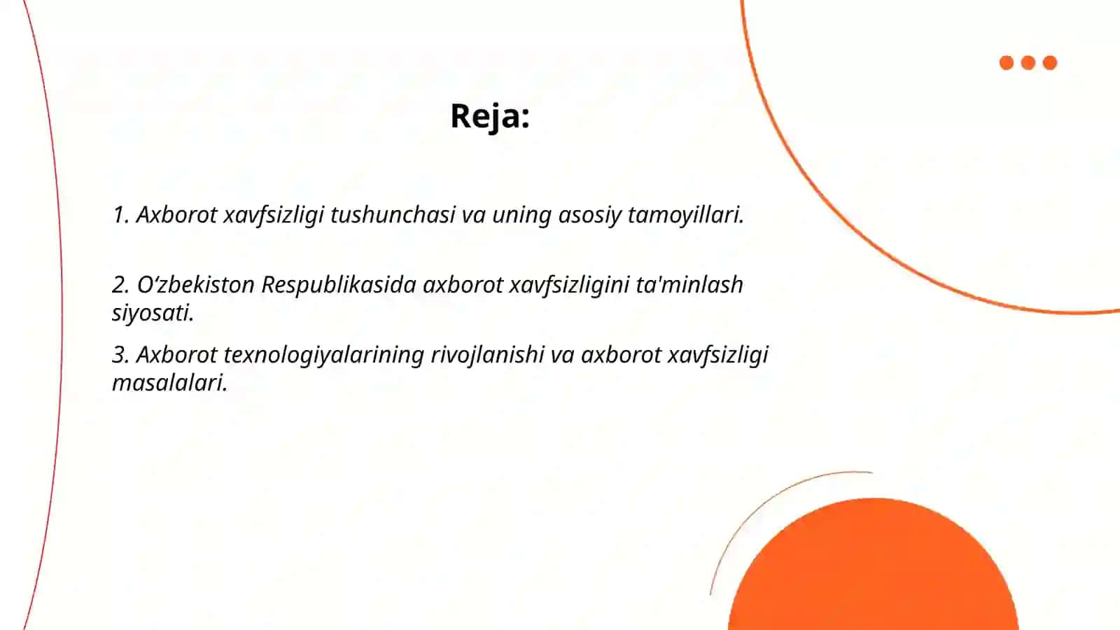 Oʻzbekistonda axborotning xavfsizligining ma'naviy va huquqiy asoslari Mohlaroy 2