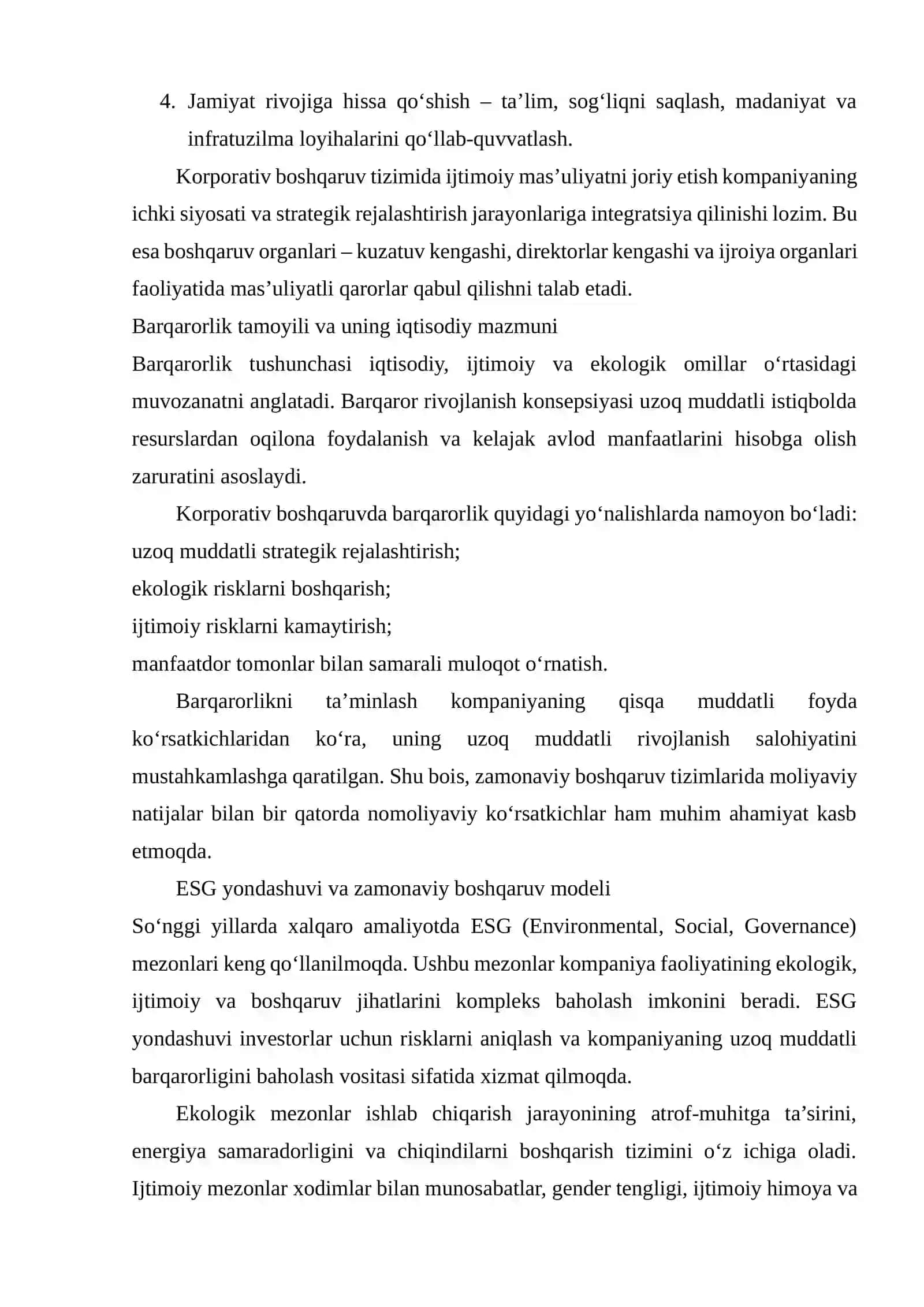 Korporativ boshqaruvda ijtimoiy ma’suliyat va barqarorlik 2