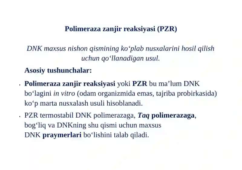 Polimeraza zanjir reaksisi (PZR) 2