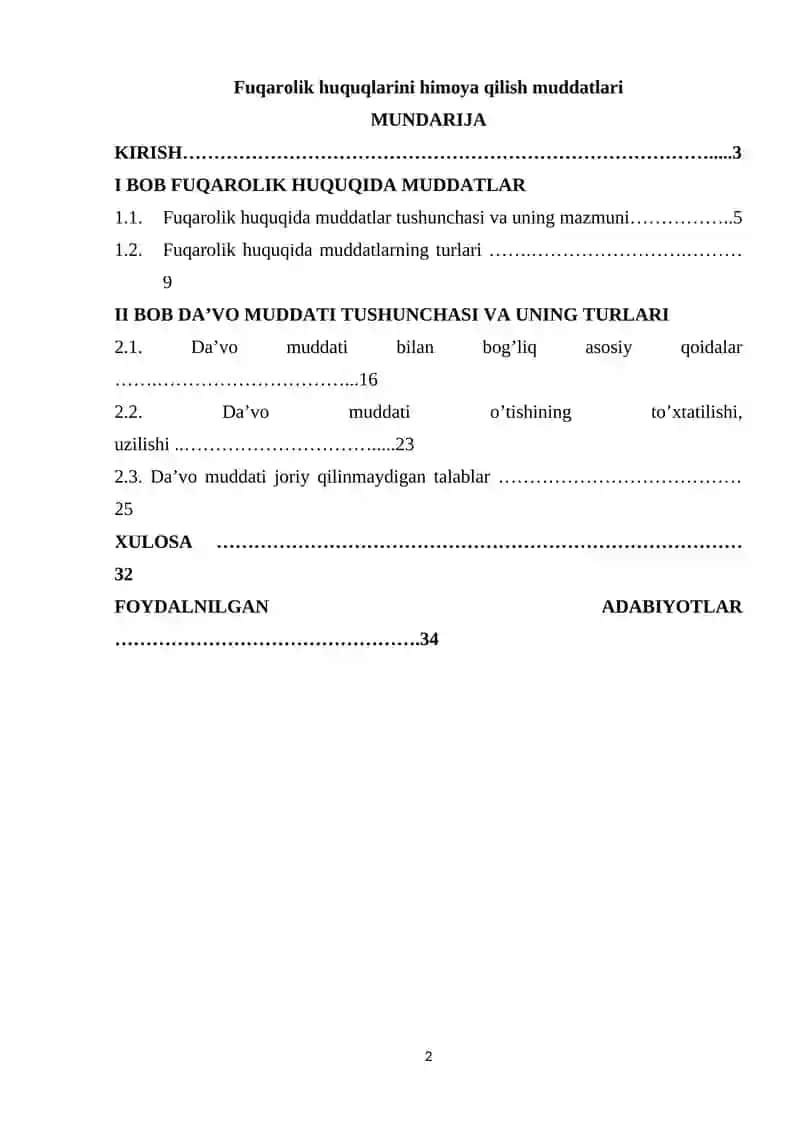 Fuqarolik huquqlarini himoya qilish muddatlari 2