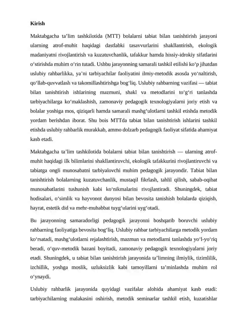 Maktabgacha ta'lim tashkilotida bolalarni tabiat bilan tanishtirish jarayoni 2