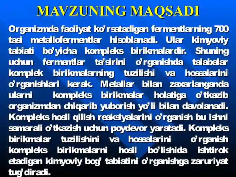Kompleks birikmalarda kimyoviy bog'lar tabiati 2