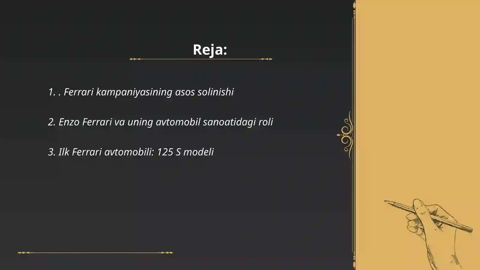 Ferrari kampaniyasining paydo bo’lishi va rivojlanishi 2