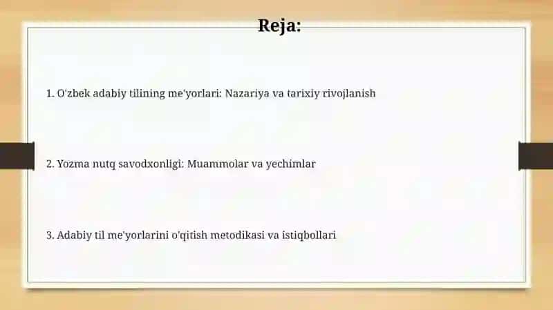 Yozma nutq savadxonligi ozbek adabiy til meyorlari 2