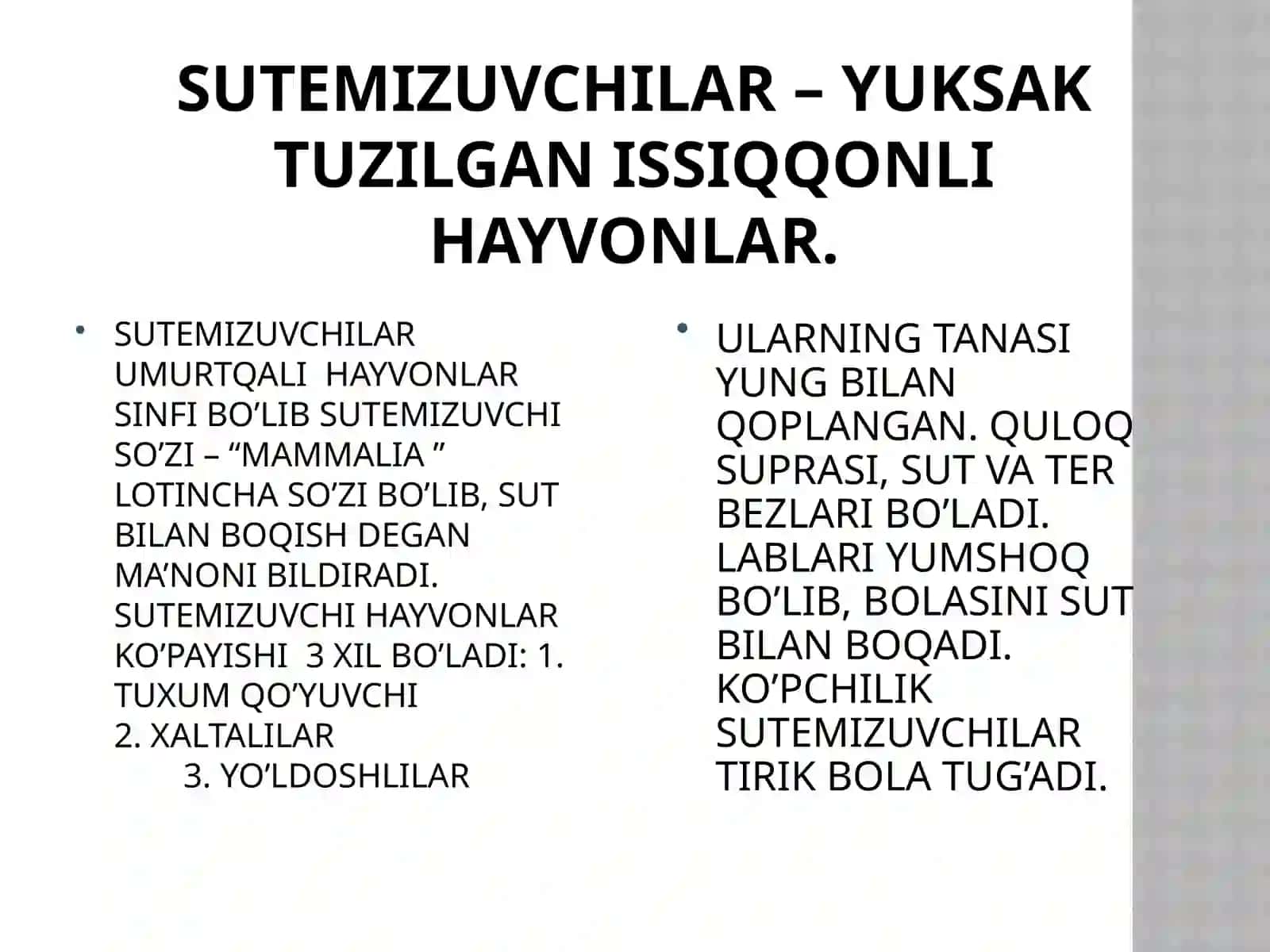 SUTEMIZUVCHILAR NING KO’PAYISHI, RIVOJLANISHIVAKELIB CHIQISHI 2