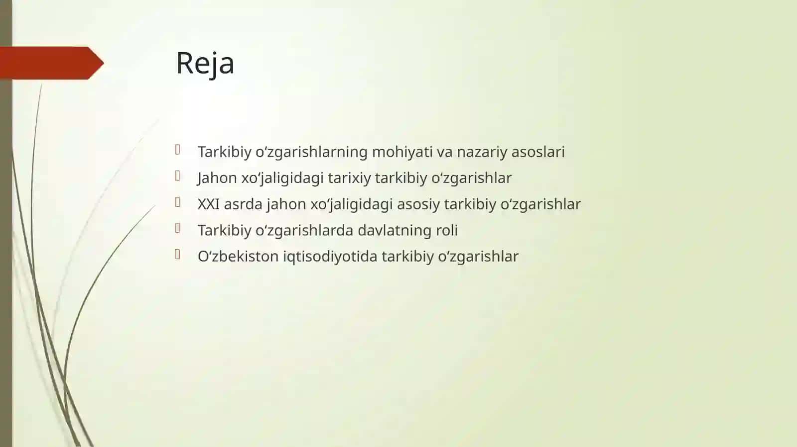 Jahon xo‘jaligidagi tarkibiy o‘zgarishlar 2