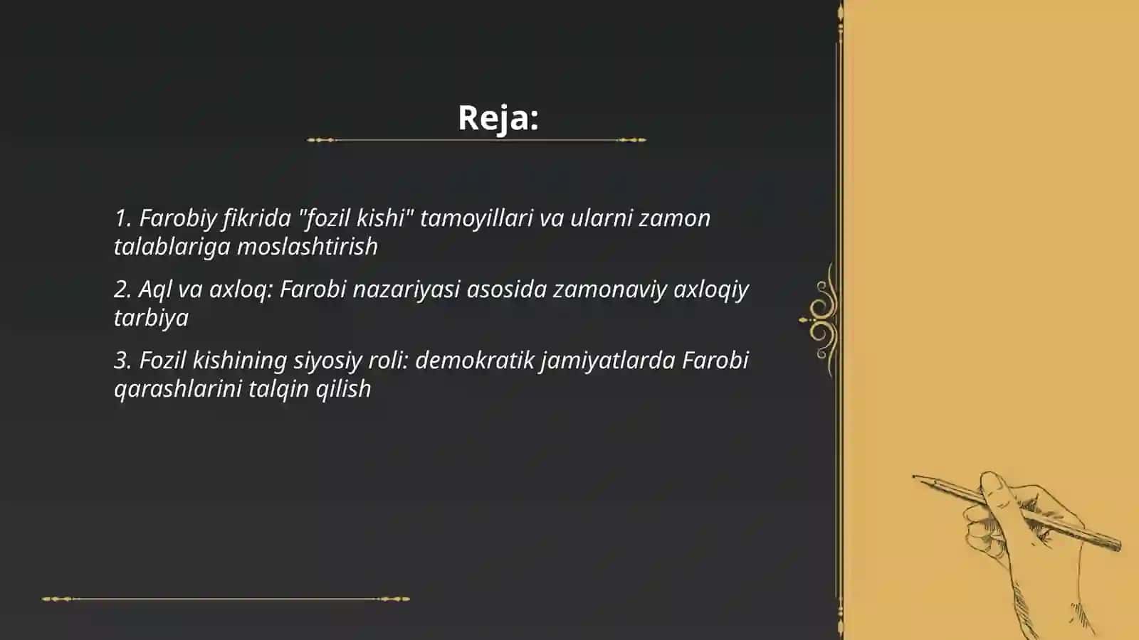 Abu Nasr Farobiyning fozil kishining xususiyatlarini zamonaviy talqin qilib berish 2