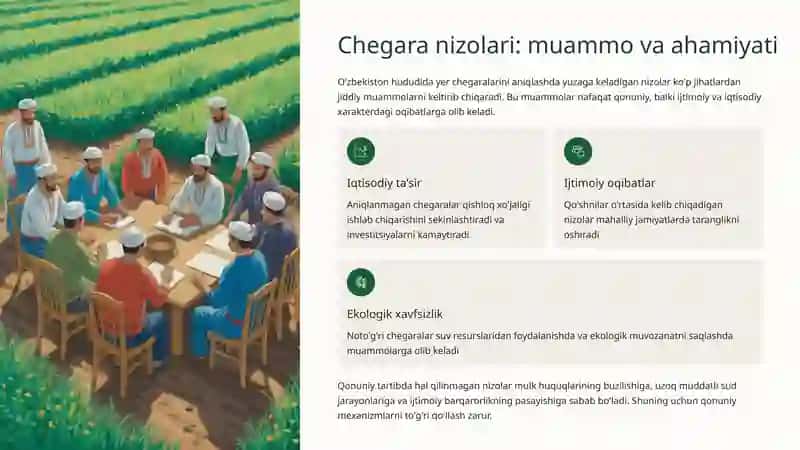 Chegarani belgilashdagi nizolarni qonun va umumiy qonunlarga muvofiq hal qilish 2