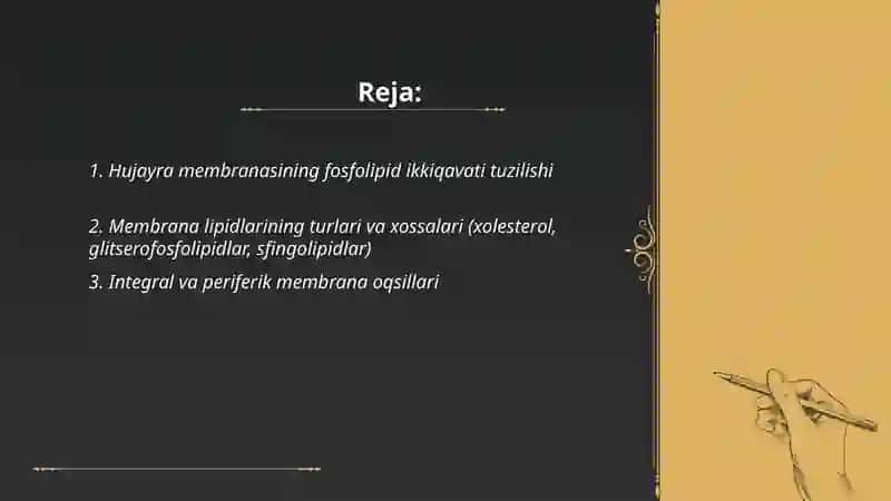 Hujayra Membranasi Tuzilishi 2