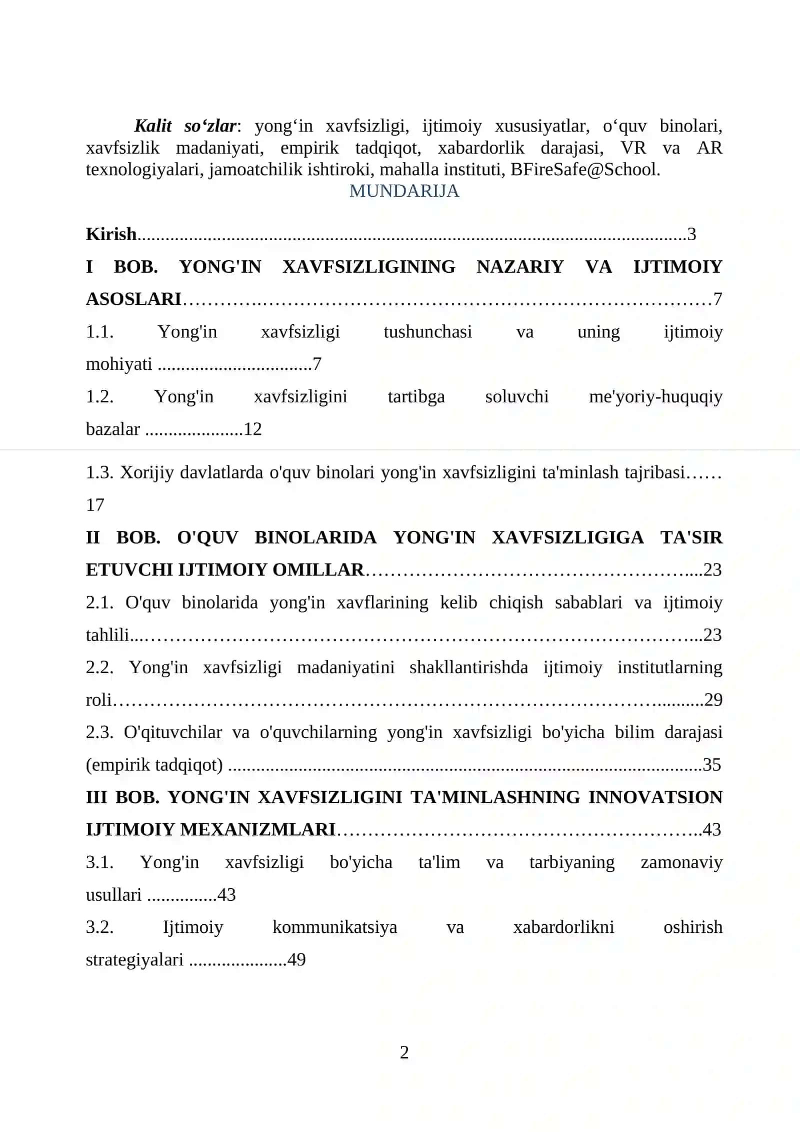 BMI. Hayot faoliyati xavfsizligi fanidan 2