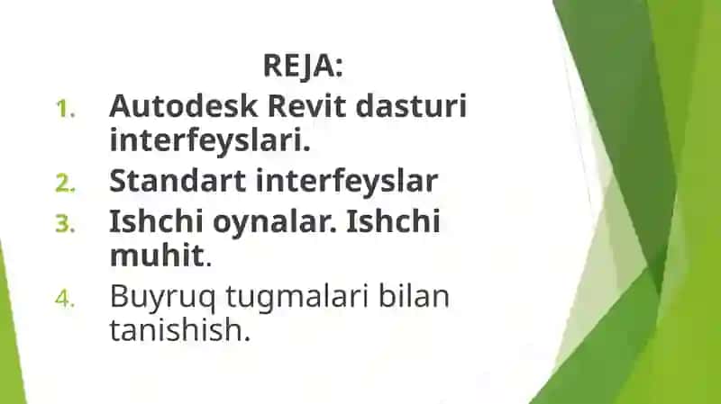 AutodeskRevit дастури интерфейслари 2