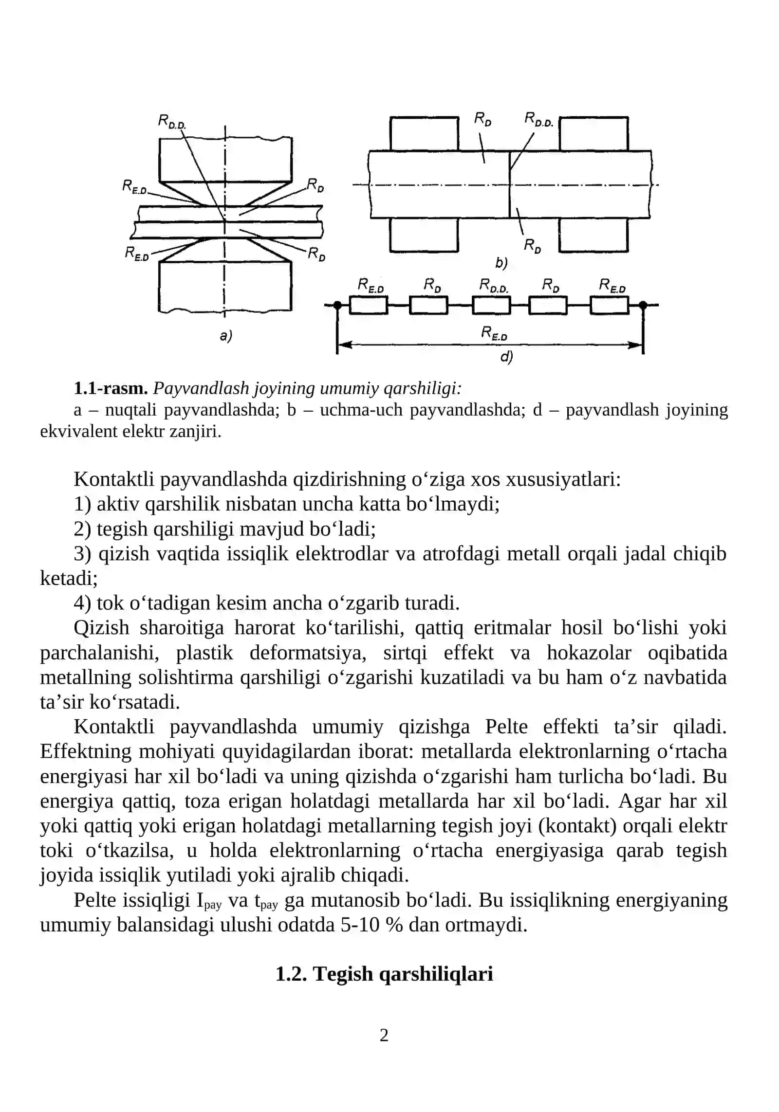 KONTAKTLI PAYVANDLASHDAGI ELEKTR QARSHILIK 2