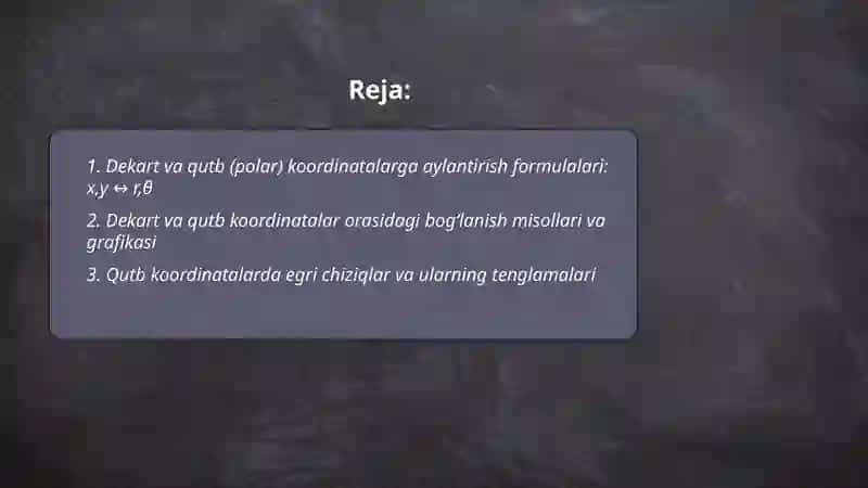 Dekart va qutb koordinatalari 2